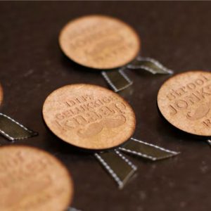 Engraved Wooden Boutonniere